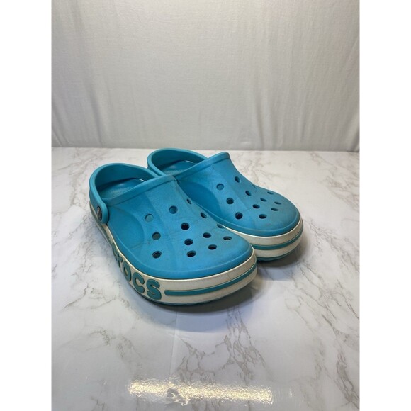 Crocs Men's Women's Bayaband Clog Slip On Size M5 W7 Digital Aqua White - Picture 1 of 7